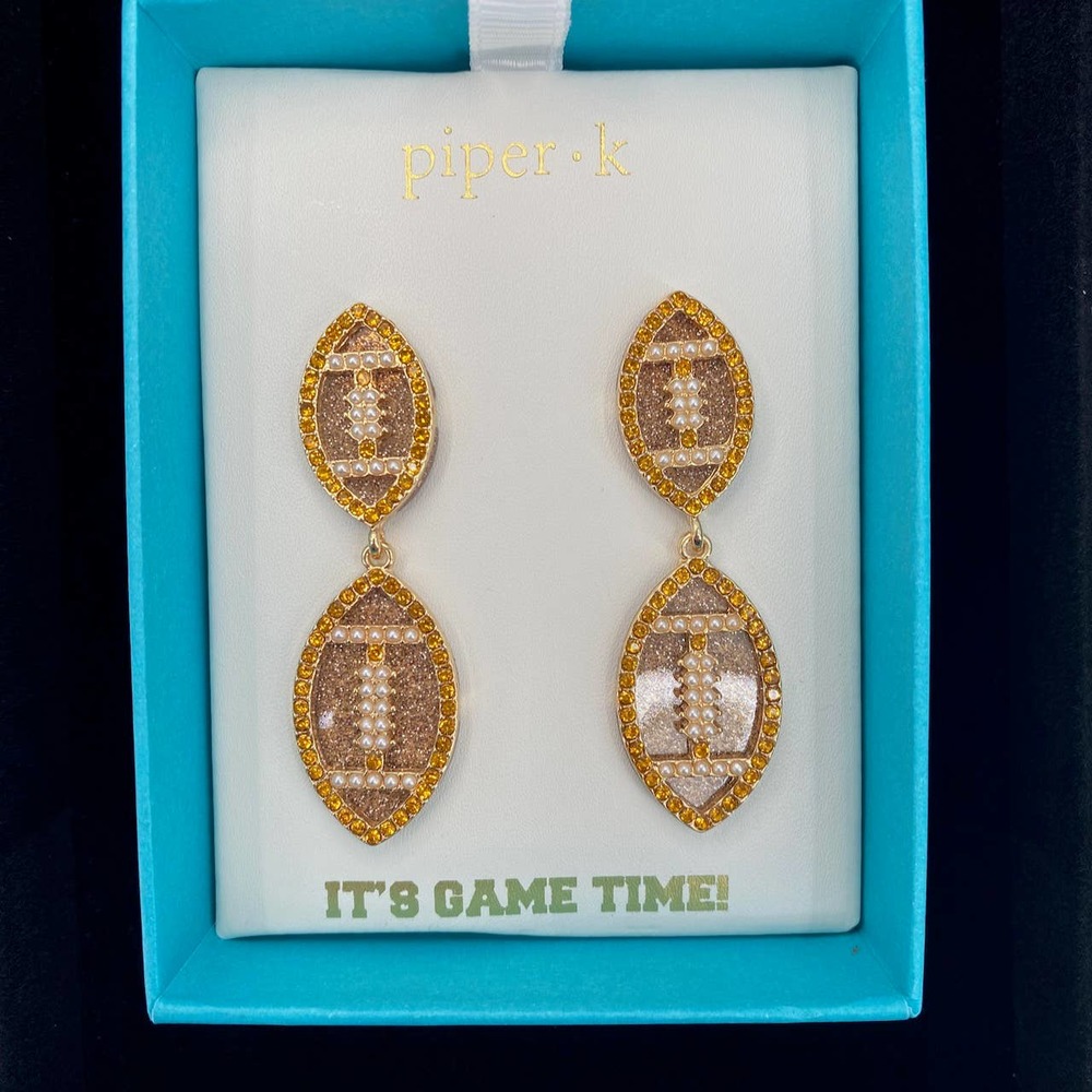 piper.k Gold Tone Football Drop Earrings - Gold